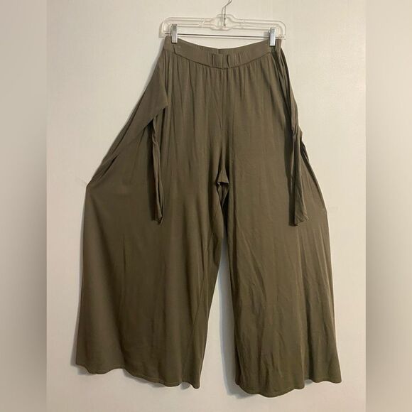 Michael Stars Green wide leg wrap pants. size Medium - Picture 1 of 6
